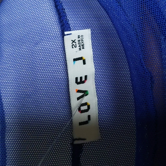 LOVE J "Beautiful Love Dream Queen" Sequin Embellished Mesh Top ~ NWOT - Picture 9 of 10